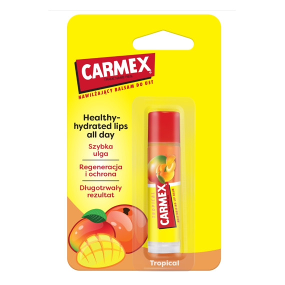 Carmex, Nawilżający balsam do ust, Tropical, 4,25g