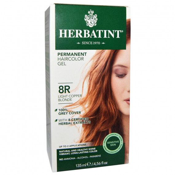 Herbatint, Trwała farba do włosów, 8R JASNY MIEDZIANY BLOND, seria miedziana