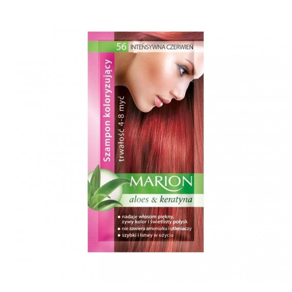 Marion, Szampon koloryzujący z saszetce, Intensywna czerwień - nr 56, 40 ml