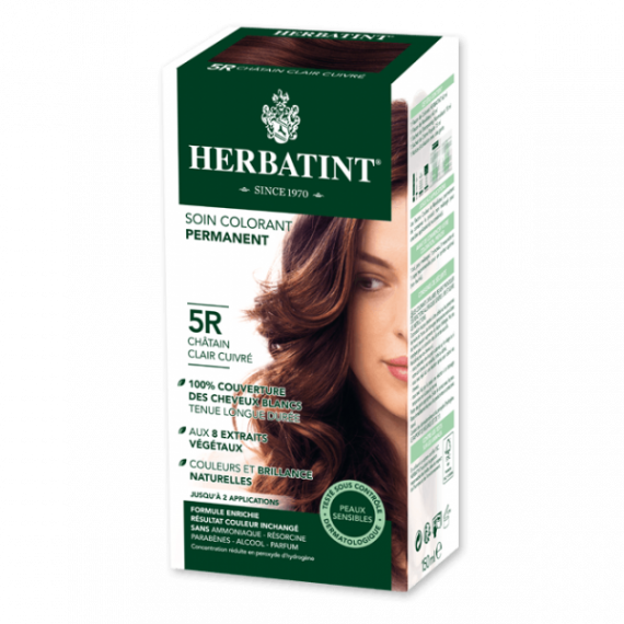 Herbatint, Trwała farba do włosów, 5R JASNY MIEDZIANY KASZTAN, seria miedziana